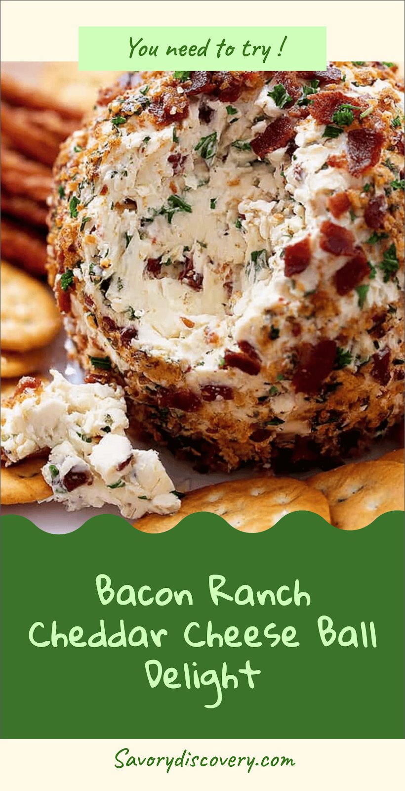 Bacon Ranch Cheddar Cheese Ball Delight