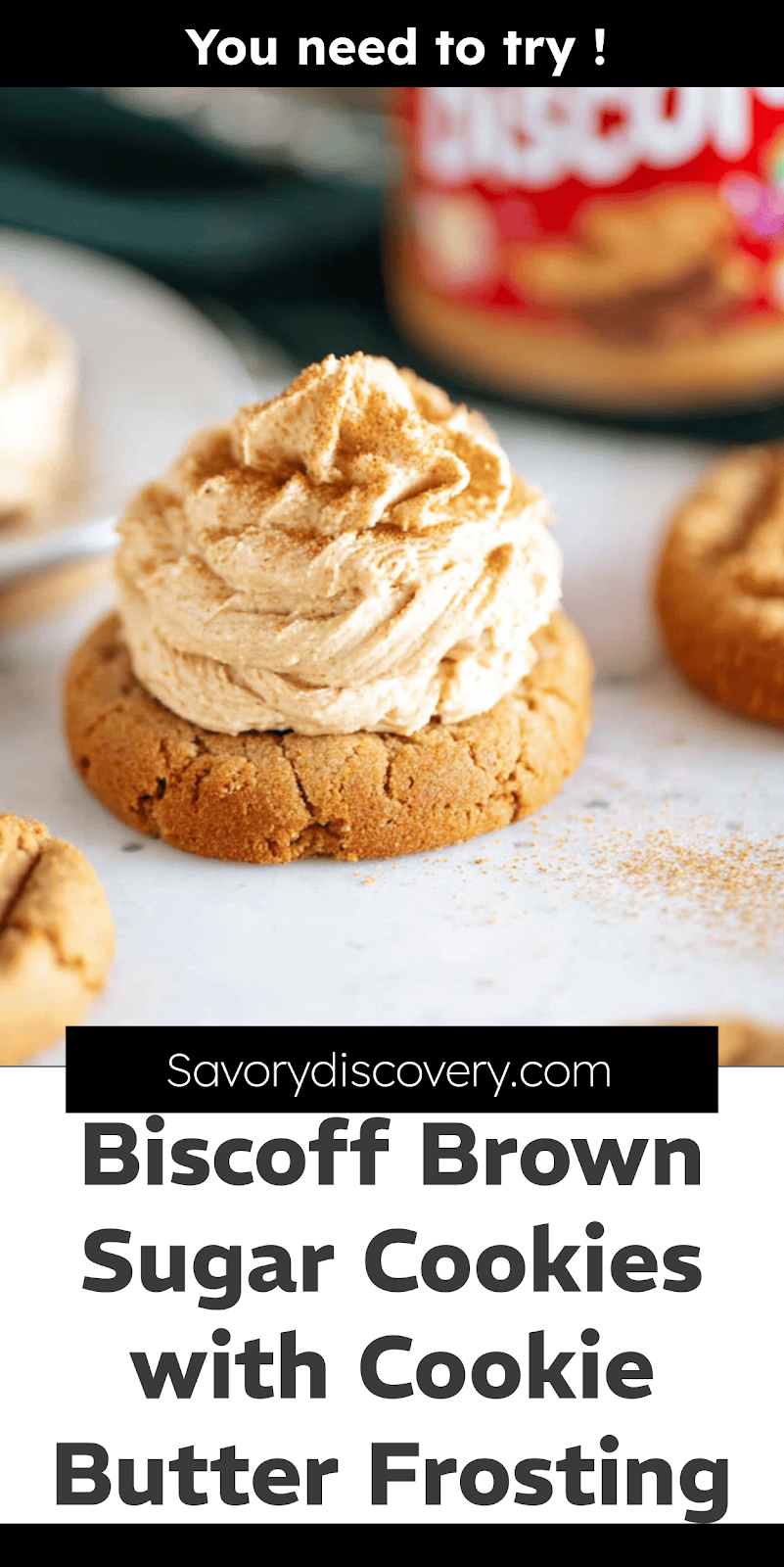 Biscoff Brown Sugar Cookies with Cookie Butter Frosting
