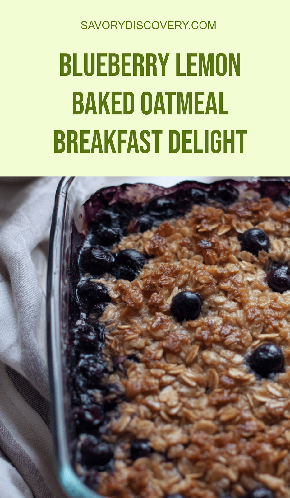 Blueberry Lemon Baked Oatmeal Breakfast Delight