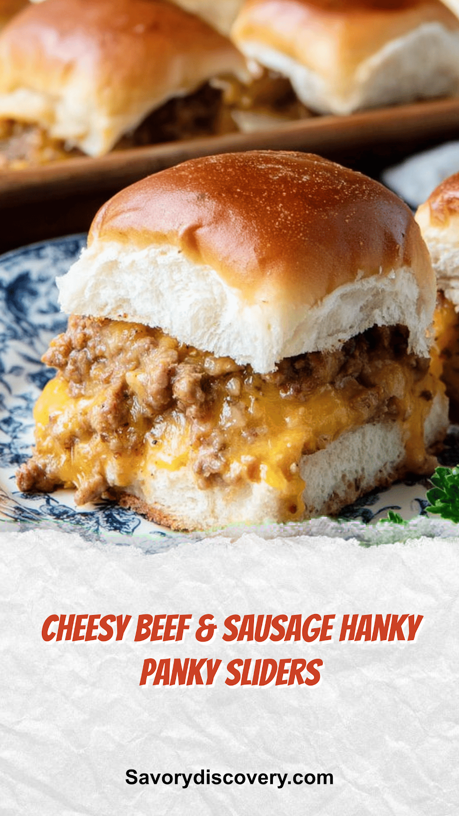 Cheesy Beef & Sausage Hanky Panky Sliders