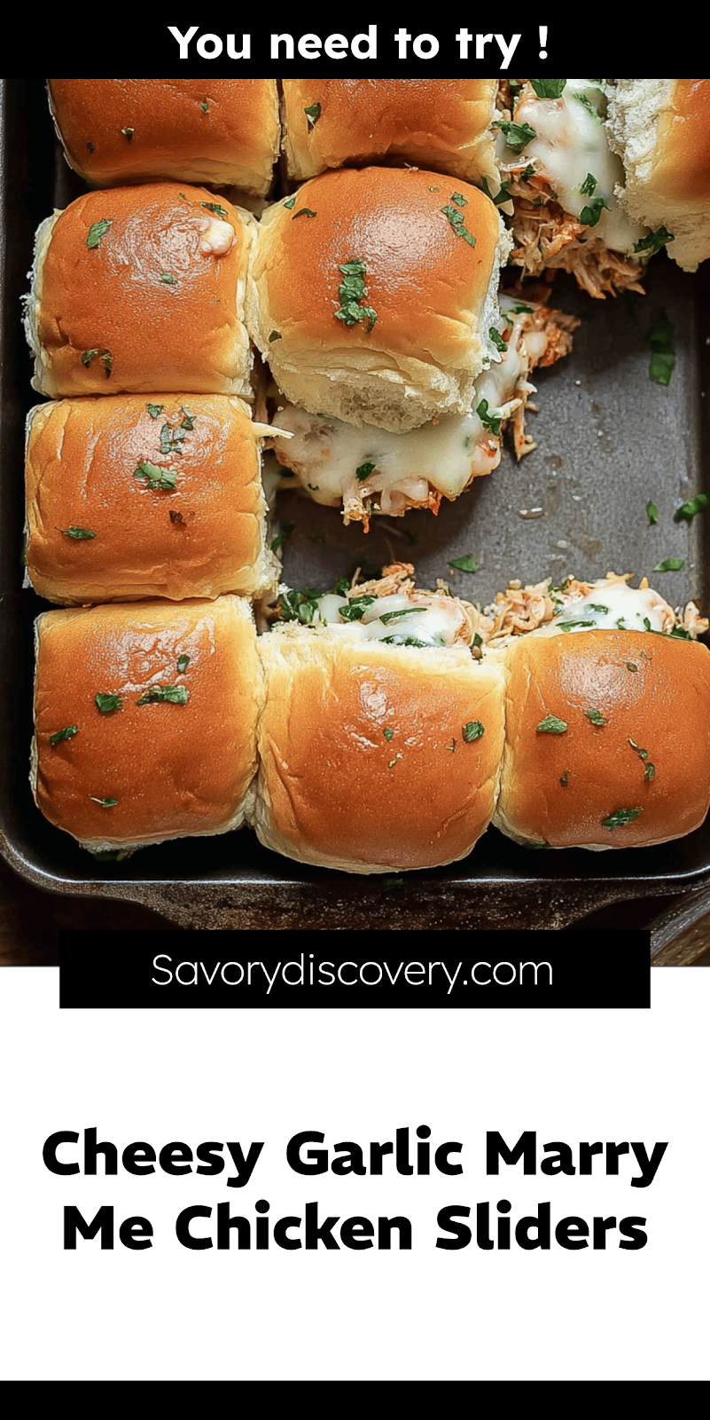Cheesy Garlic Marry Me Chicken Sliders