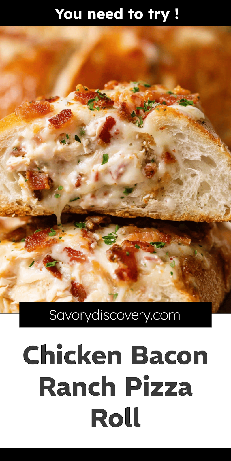 Chicken Bacon Ranch Pizza Roll