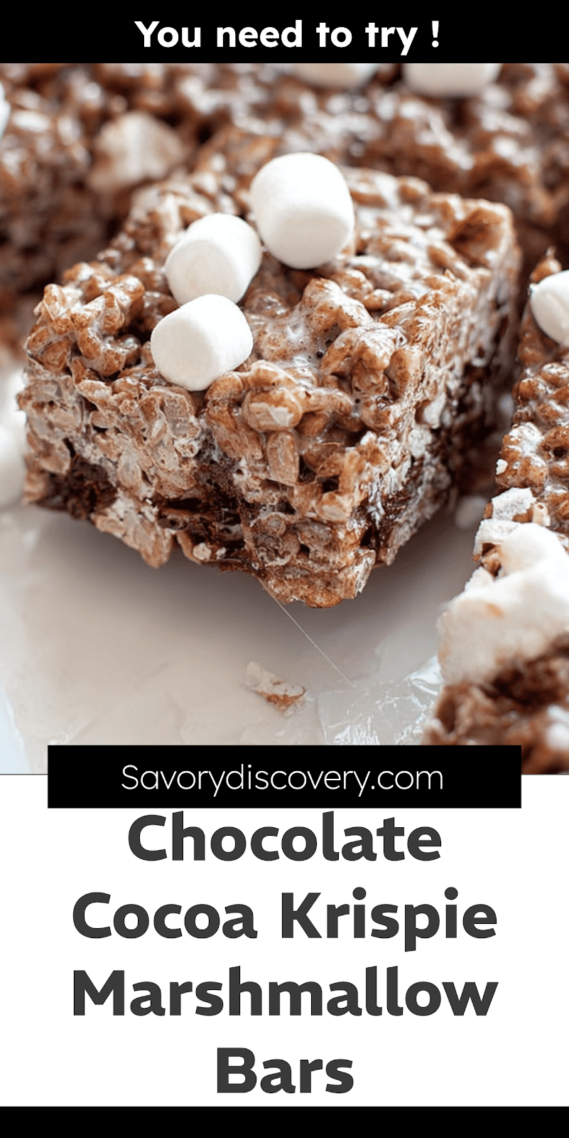 Chocolate Cocoa Krispie Marshmallow Bars