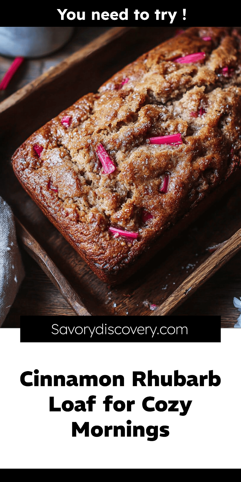 Cinnamon Rhubarb Loaf for Cozy Mornings
