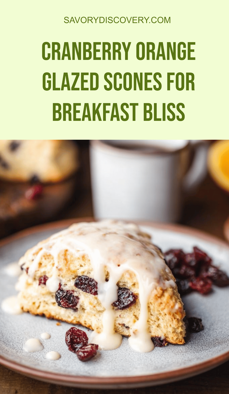 Cranberry Orange Glazed Scones for Breakfast Bliss