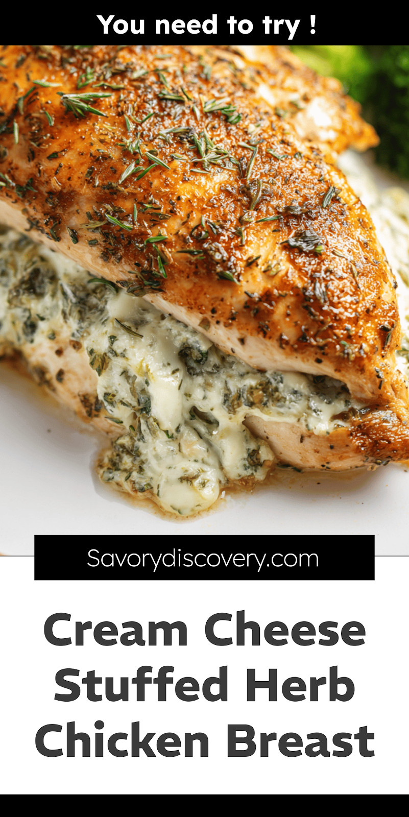 Cream Cheese Stuffed Herb Chicken Breast