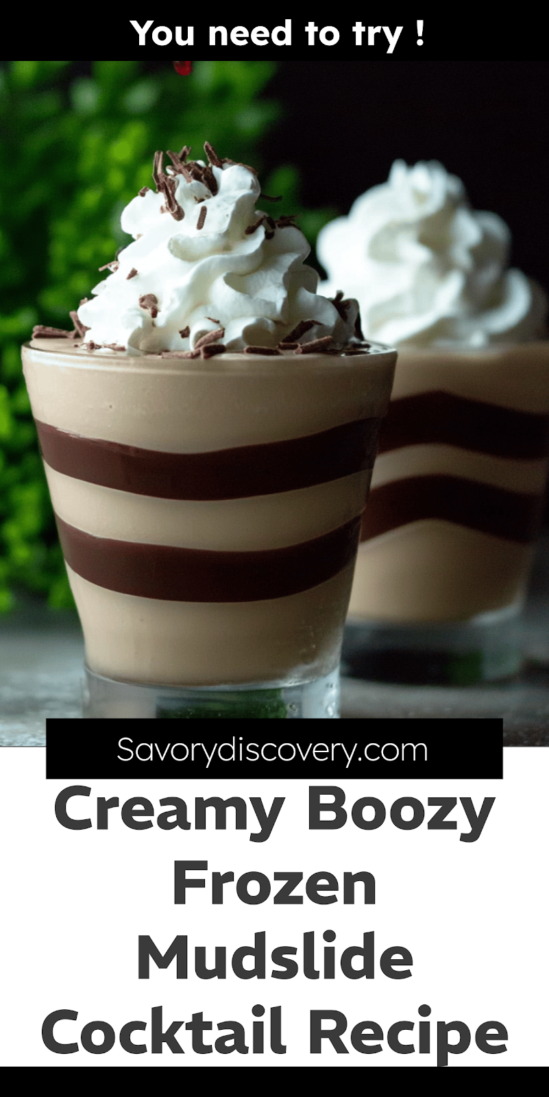 Creamy Boozy Frozen Mudslide Cocktail Recipe