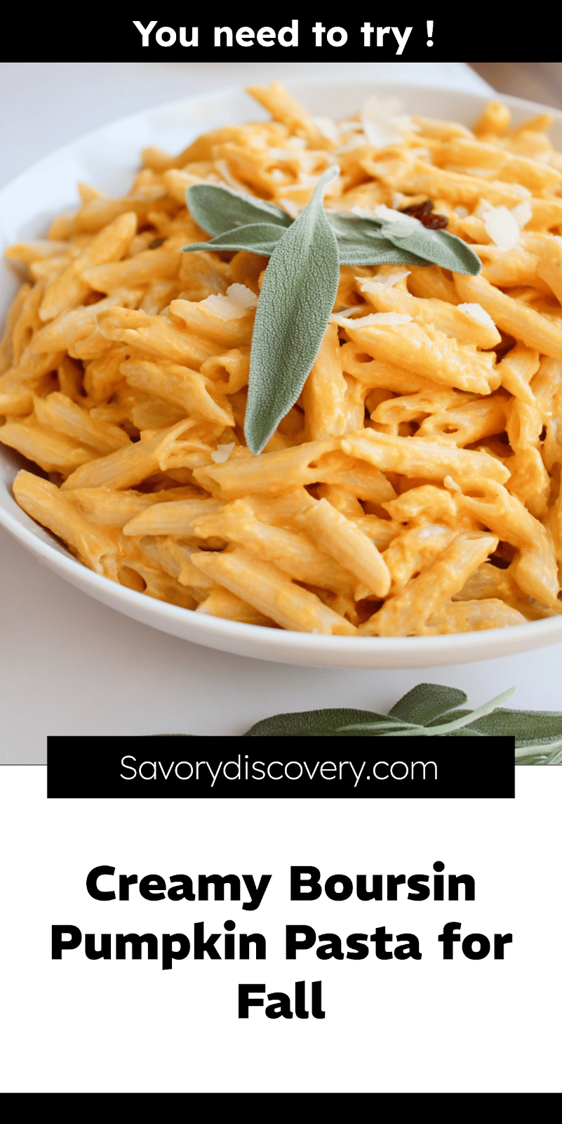 Creamy Boursin Pumpkin Pasta for Fall