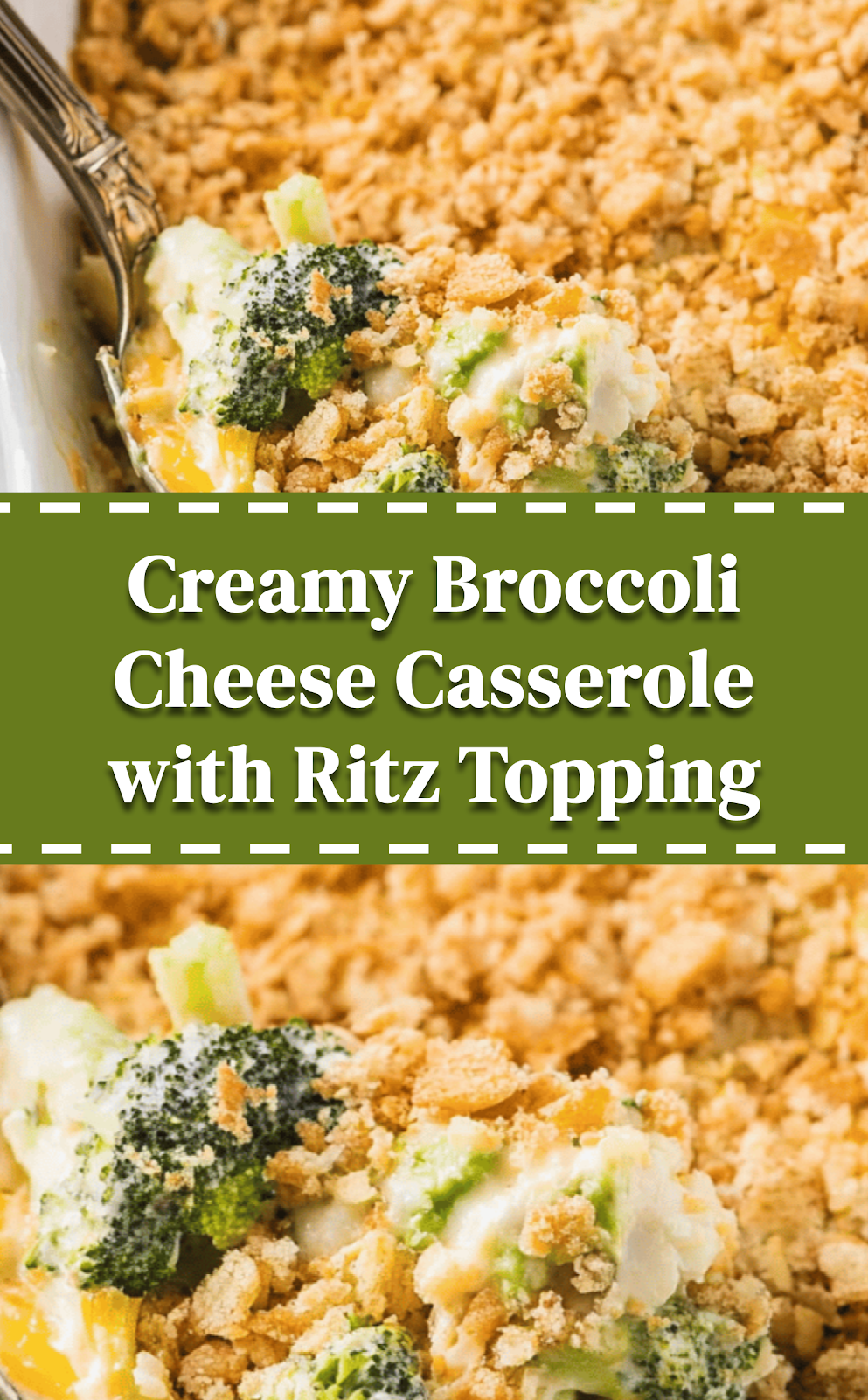 Creamy Broccoli Cheese Casserole with Ritz Topping