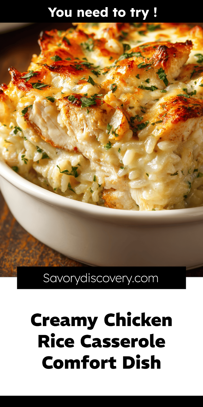 Creamy Chicken Rice Casserole Comfort Dish