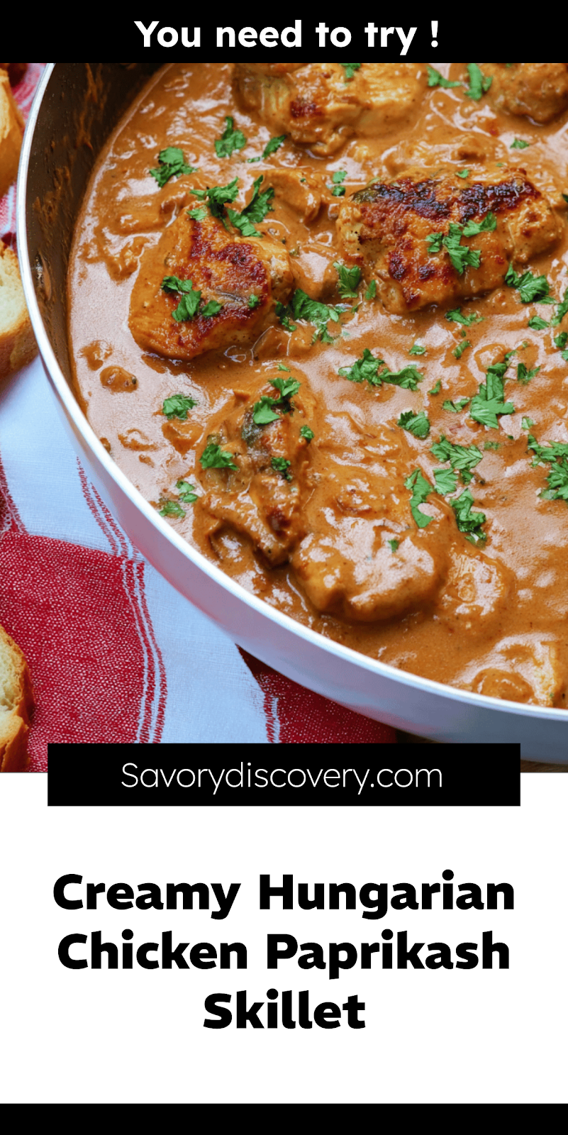 Creamy Hungarian Chicken Paprikash Skillet