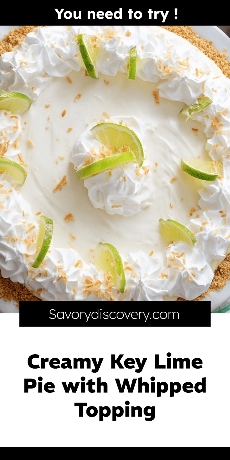 Creamy Key Lime Pie with Whipped Topping