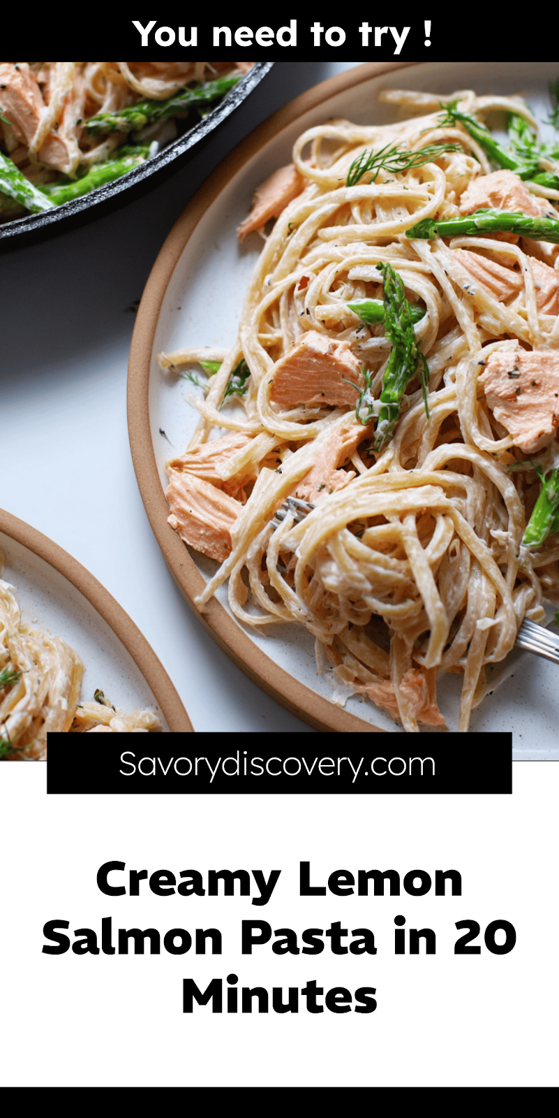 Creamy Lemon Salmon Pasta in 20 Minutes