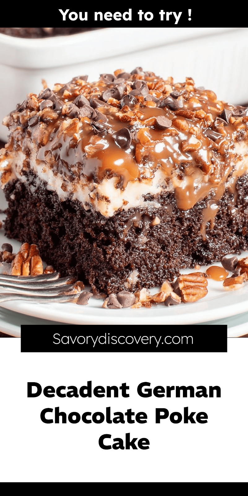 Decadent German Chocolate Poke Cake