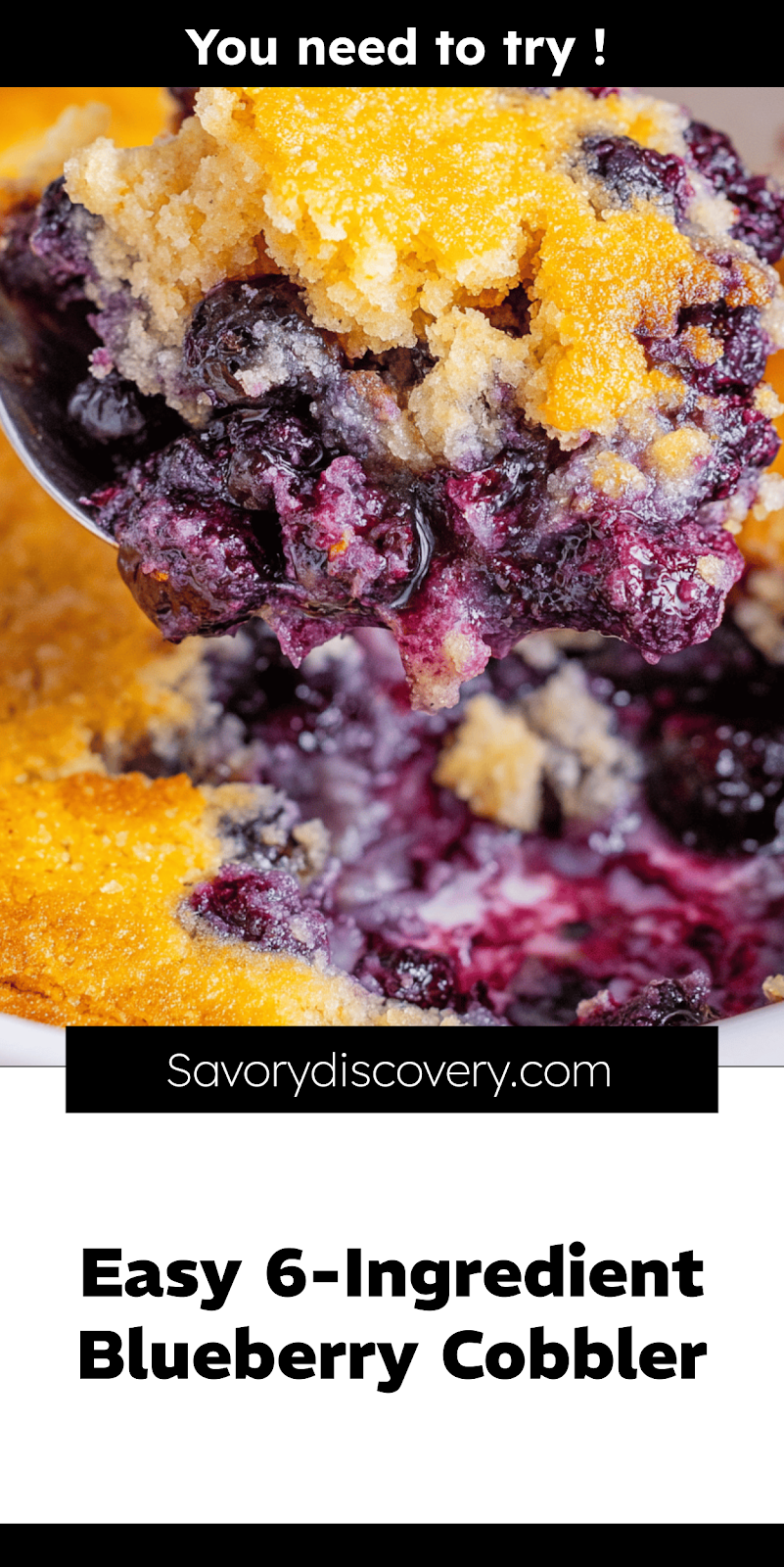 Easy 6-Ingredient Blueberry Cobbler