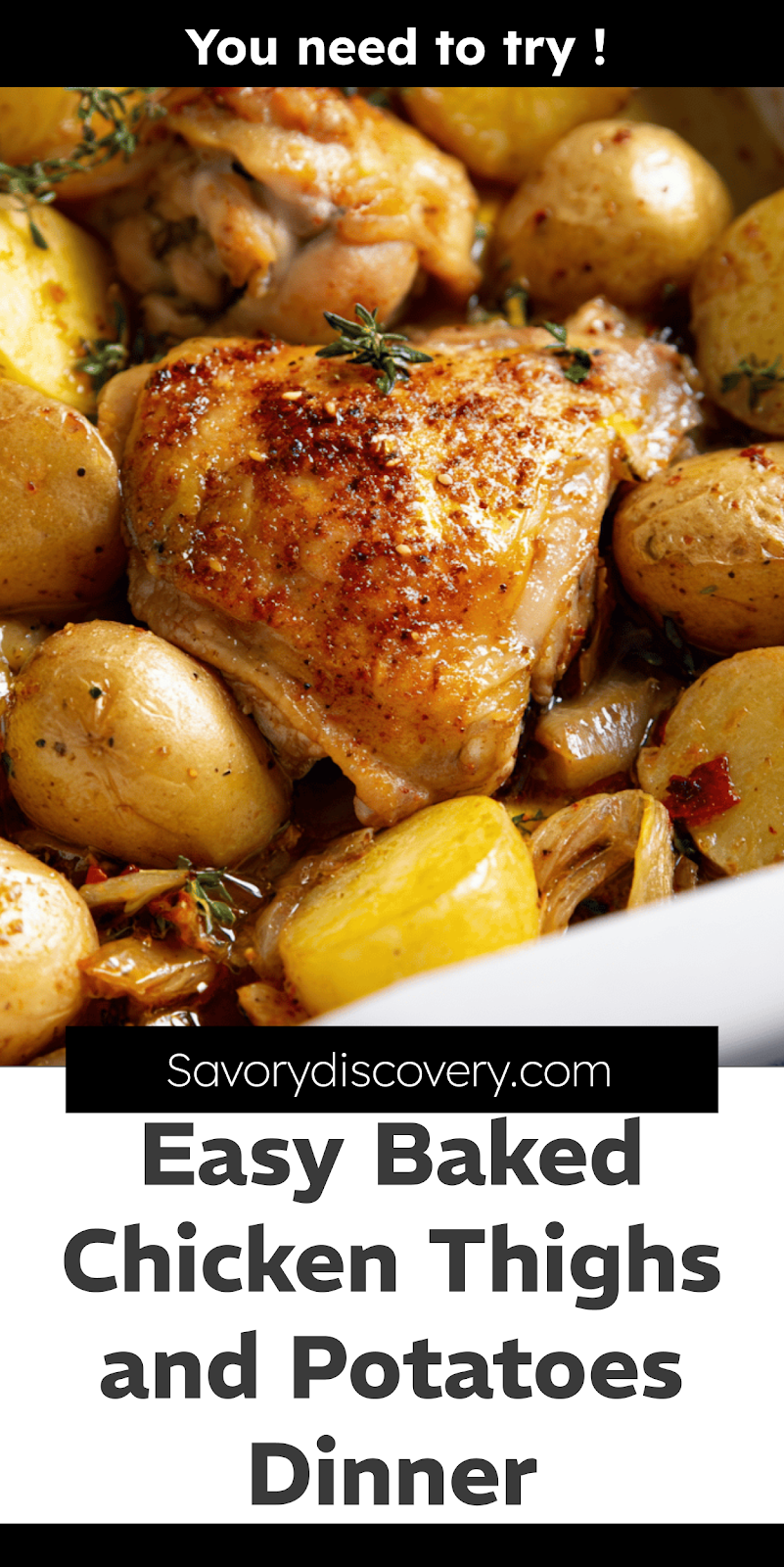 Easy Baked Chicken Thighs and Potatoes Dinner