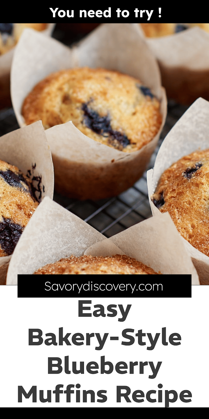 Easy Bakery-Style Blueberry Muffins Recipe