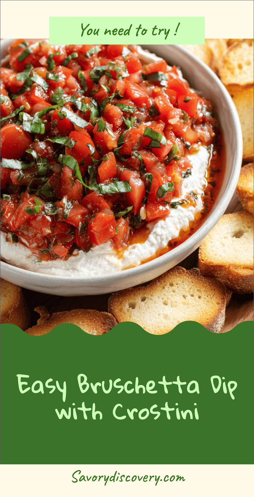Easy Bruschetta Dip with Crostini