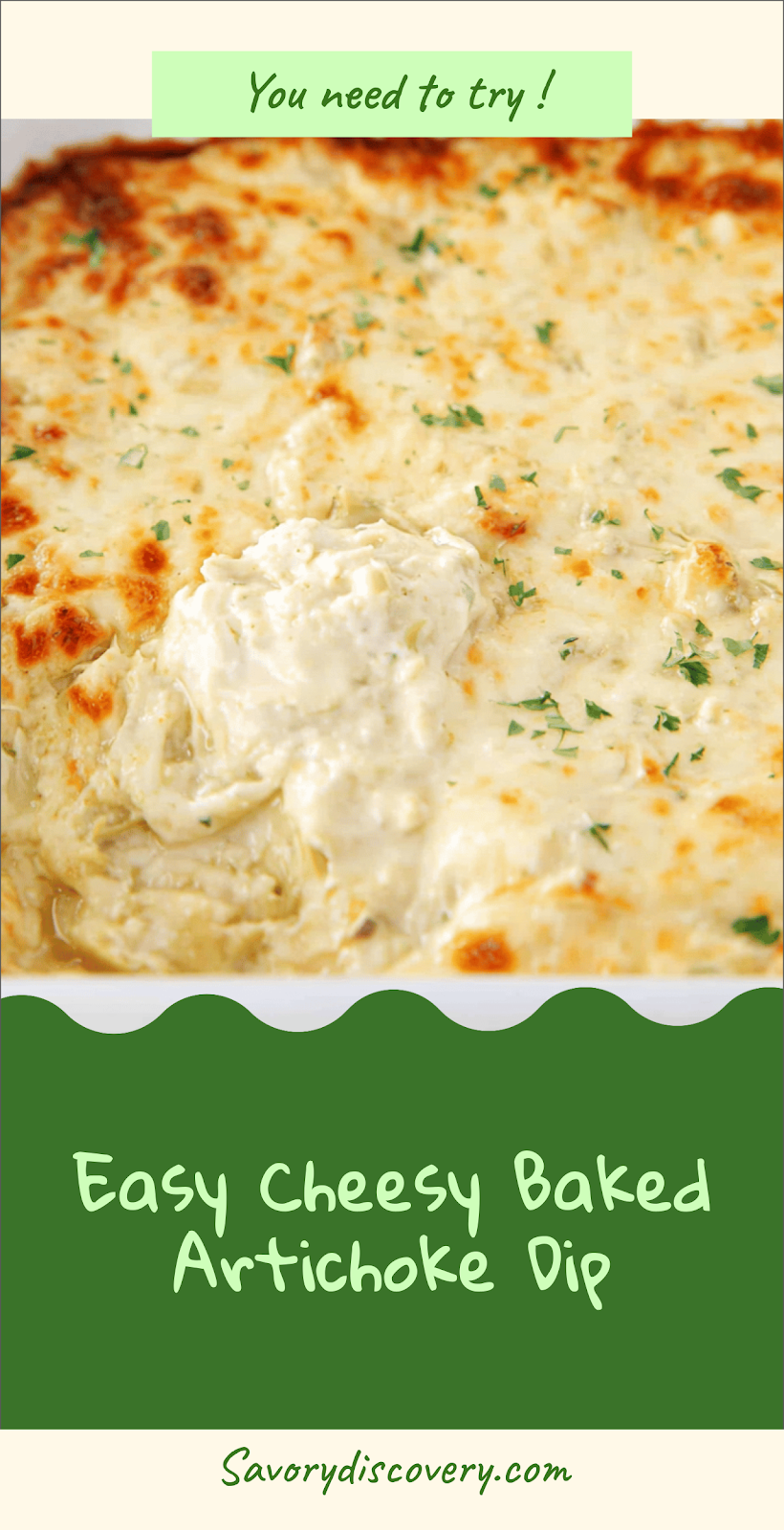 Easy Cheesy Baked Artichoke Dip