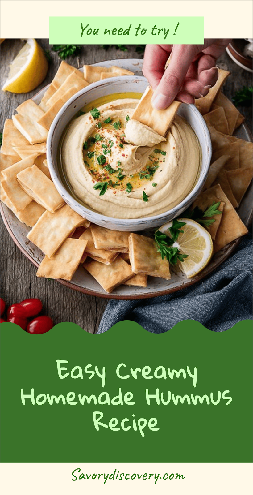 Easy Creamy Homemade Hummus Recipe