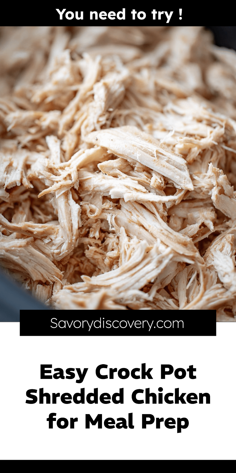 Easy Crock Pot Shredded Chicken for Meal Prep