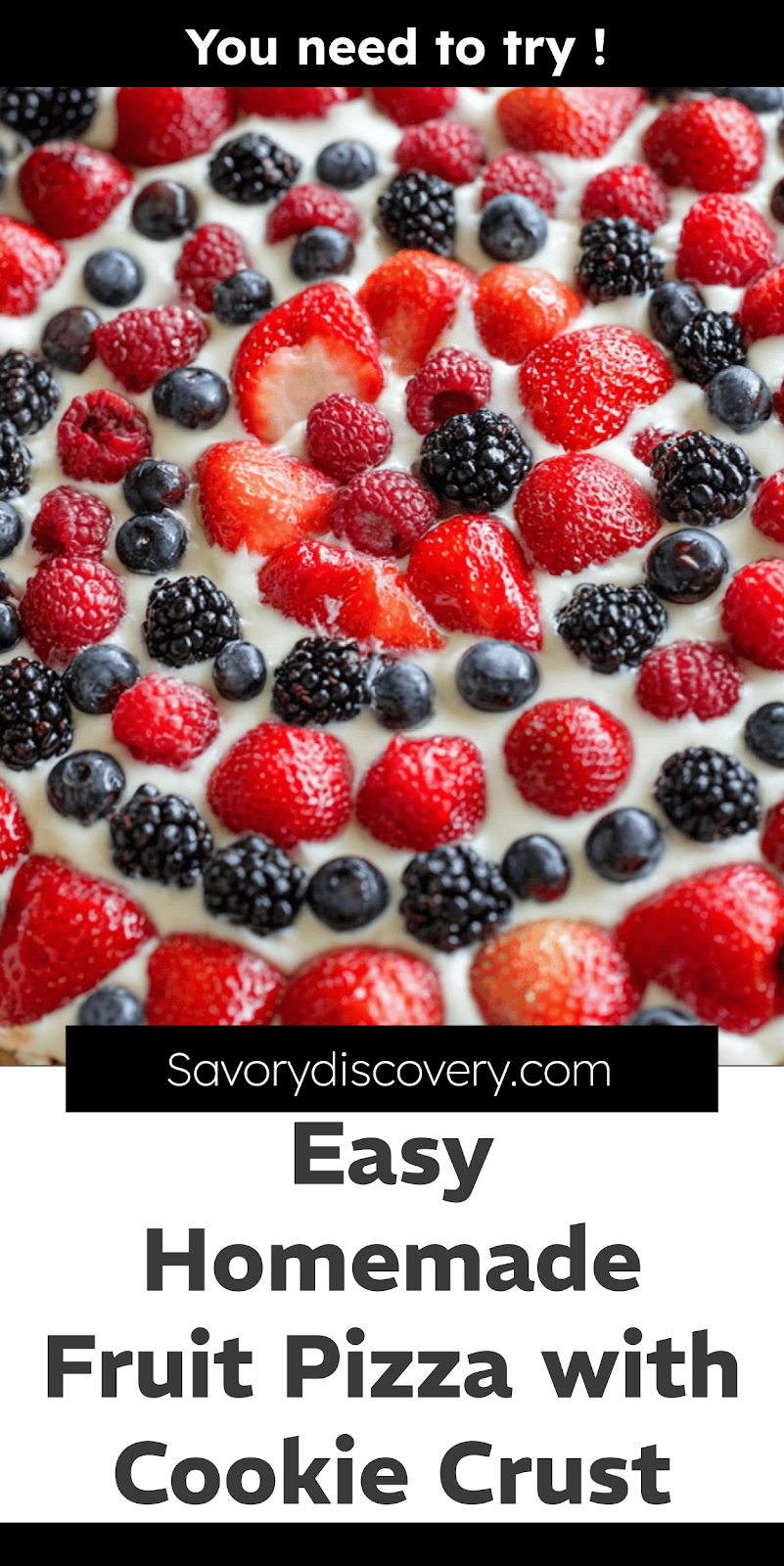 Easy Homemade Fruit Pizza with Cookie Crust