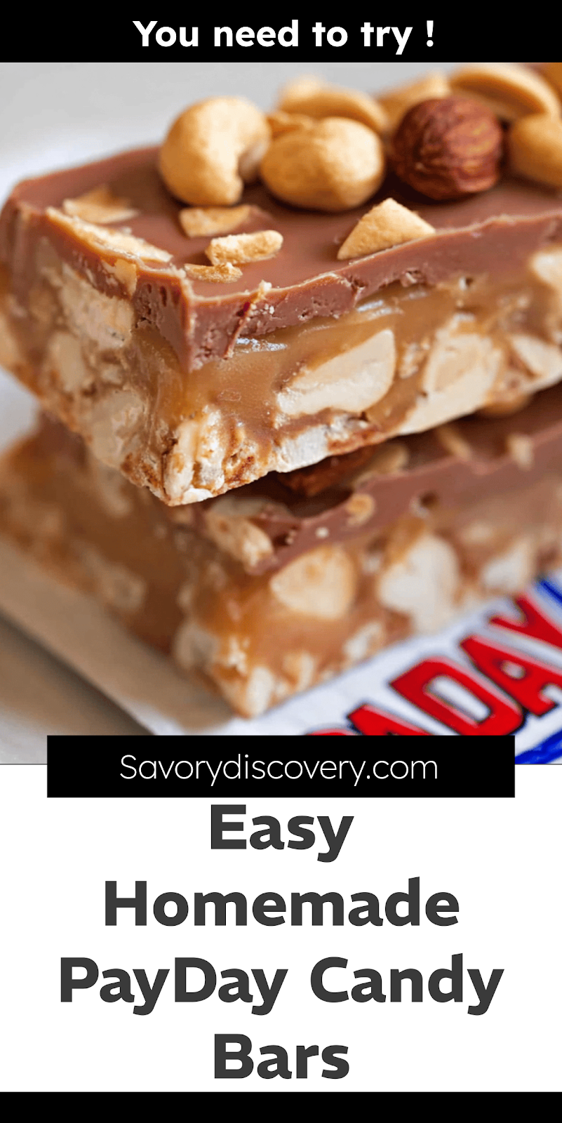 Easy Homemade PayDay Candy Bars