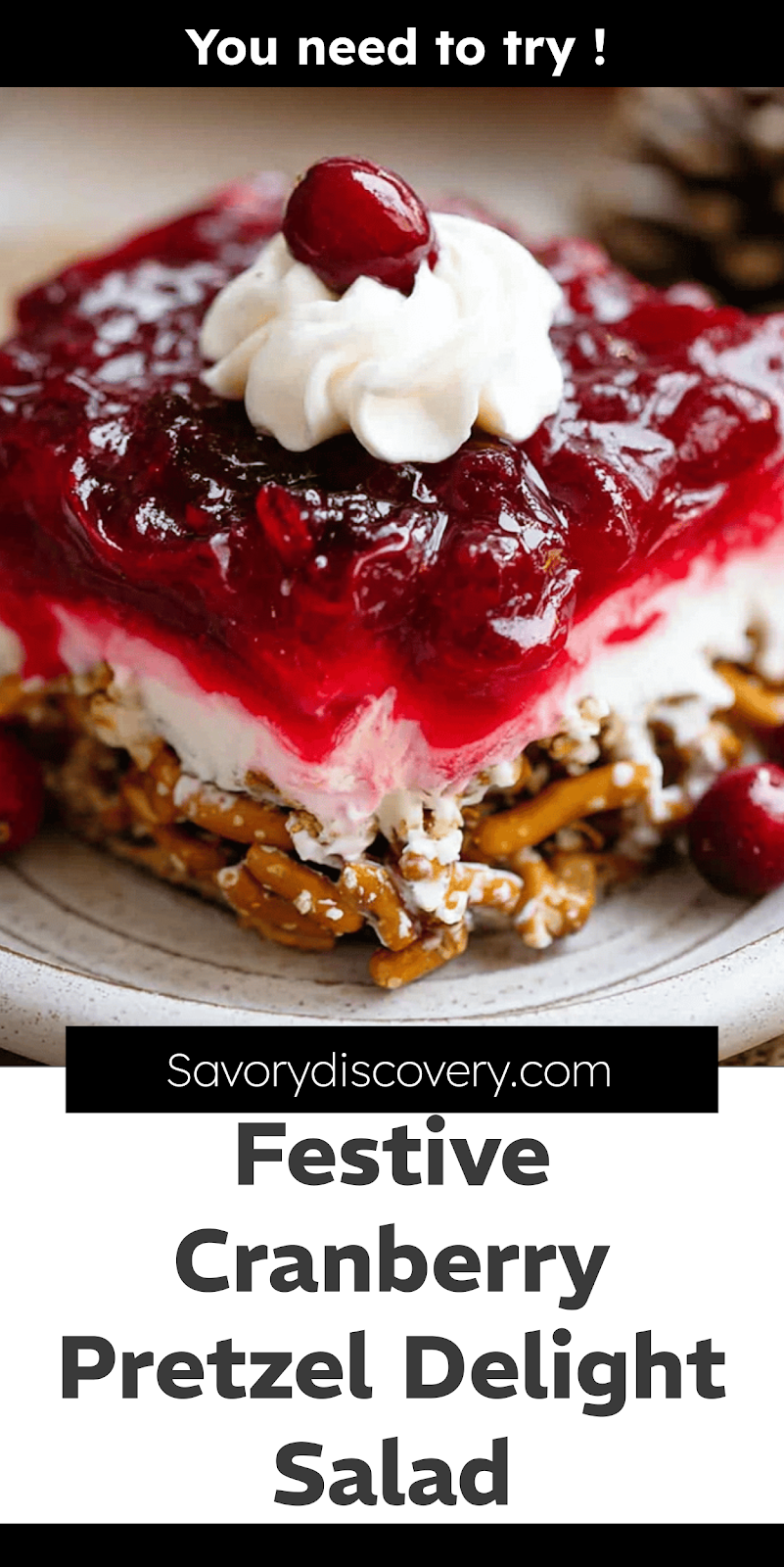 Festive Cranberry Pretzel Delight Salad