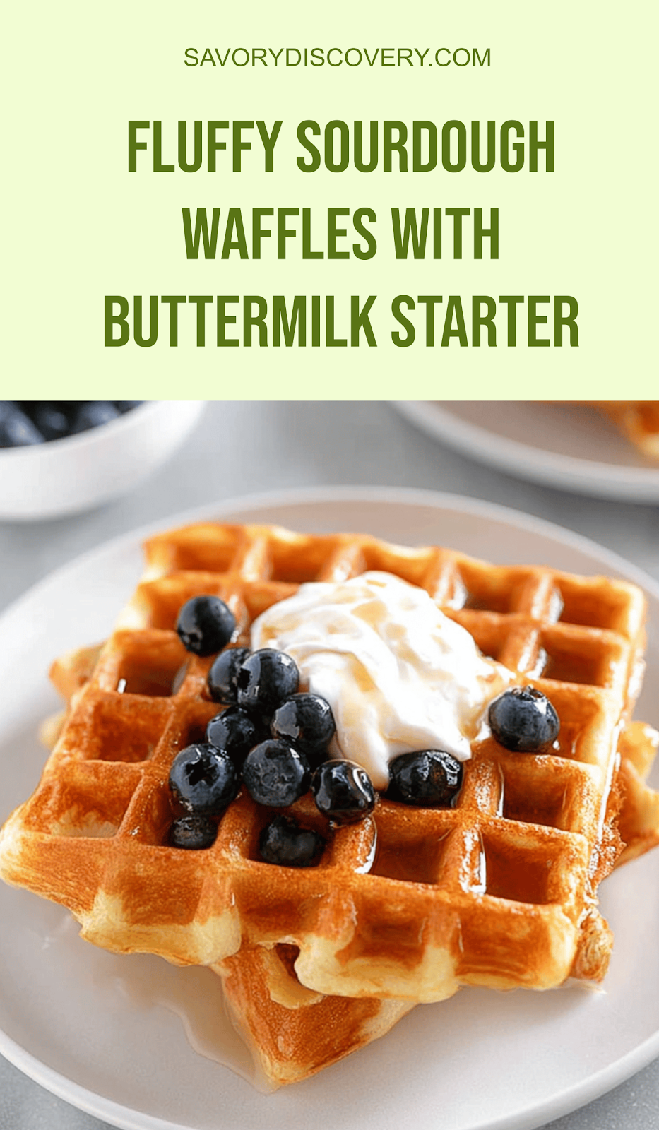 Fluffy Sourdough Waffles with Buttermilk Starter
