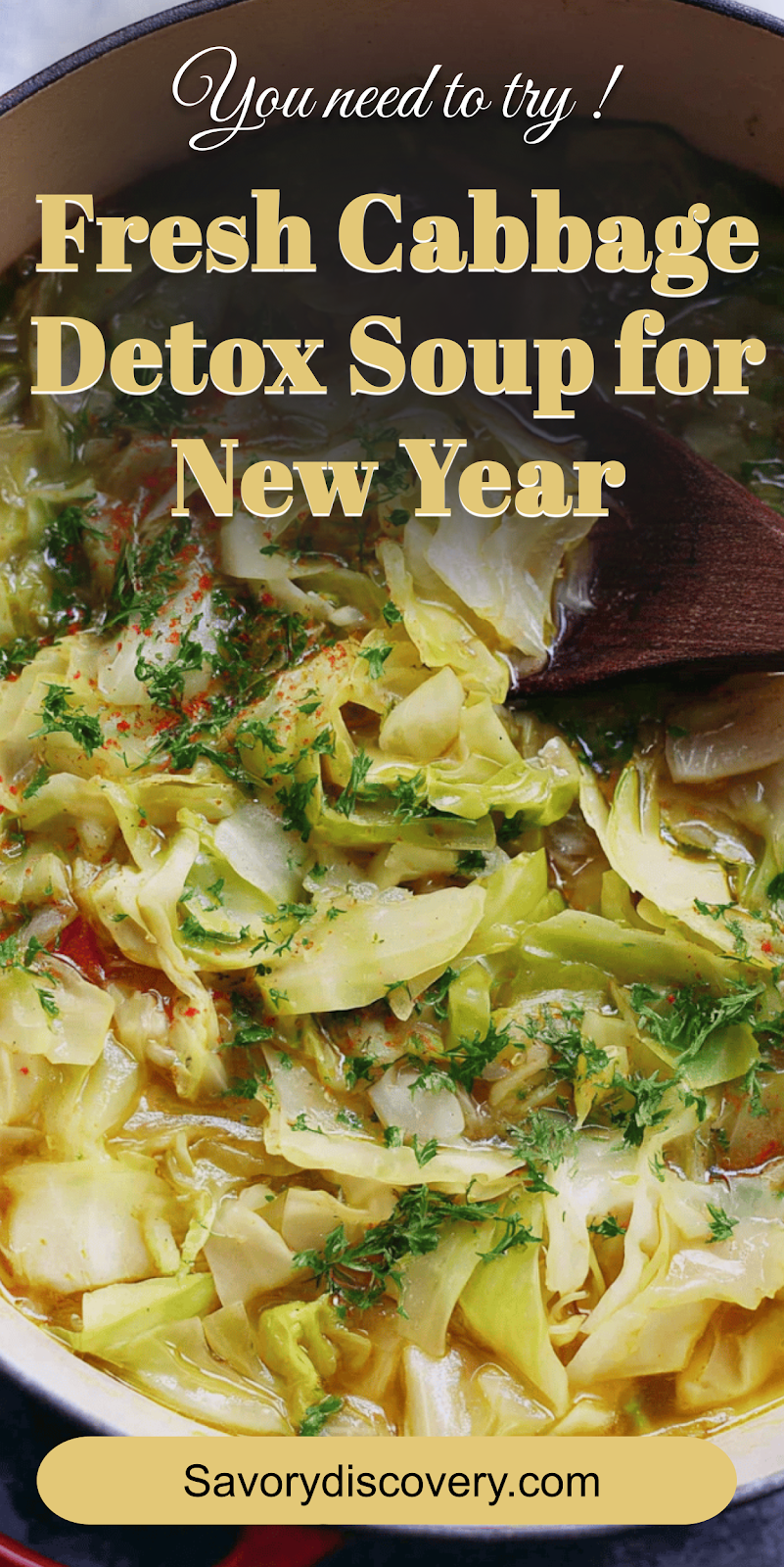 Fresh Cabbage Detox Soup for New Year