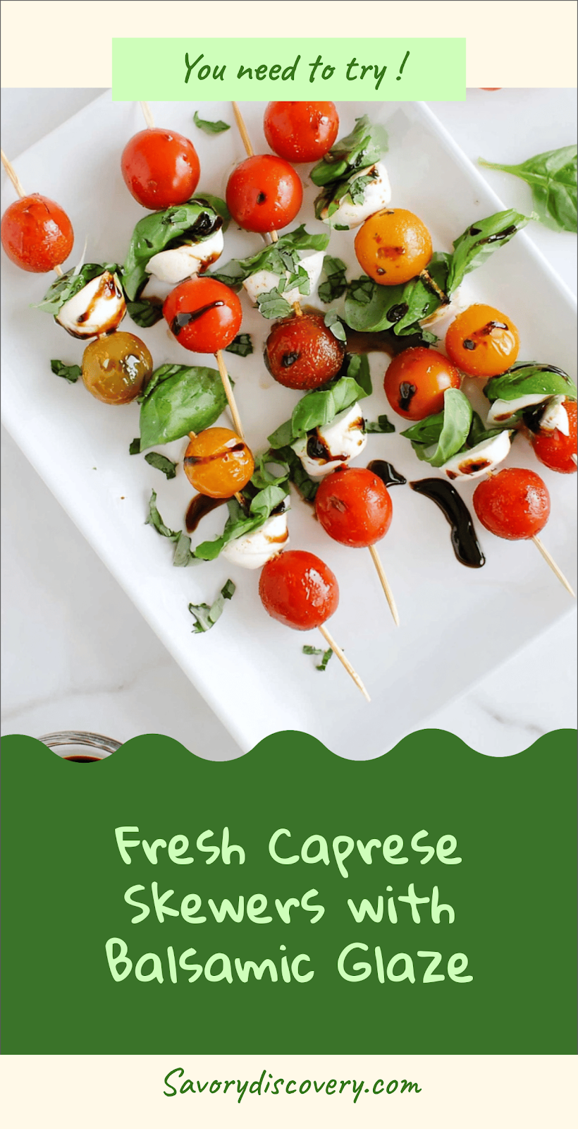 Fresh Caprese Skewers with Balsamic Glaze