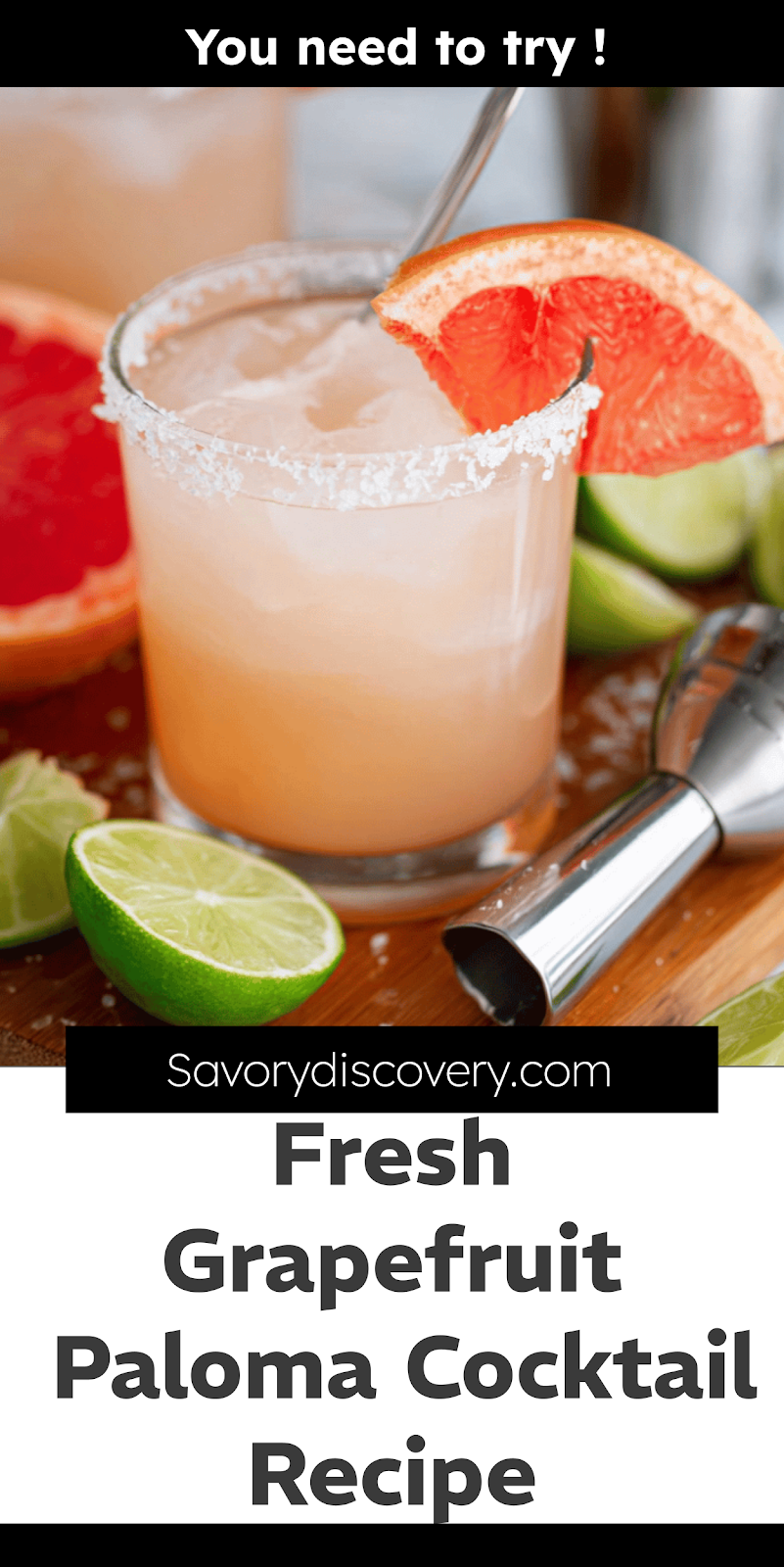 Fresh Grapefruit Paloma Cocktail Recipe