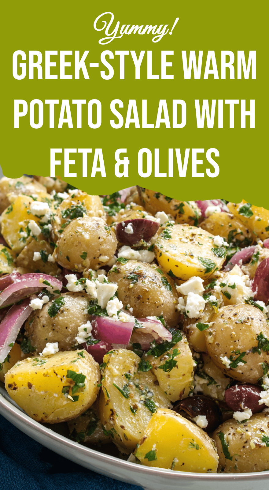 Greek-Style Warm Potato Salad with Feta & Olives