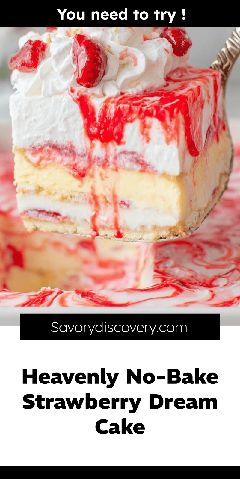 Heavenly No-Bake Strawberry Dream Cake