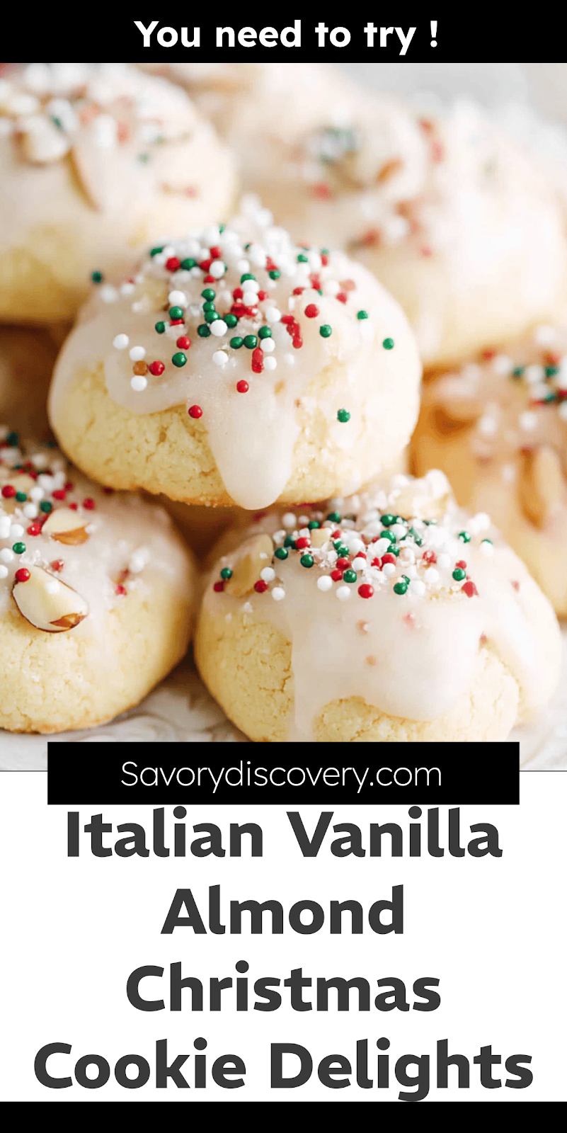 Italian Vanilla Almond Christmas Cookie Delights