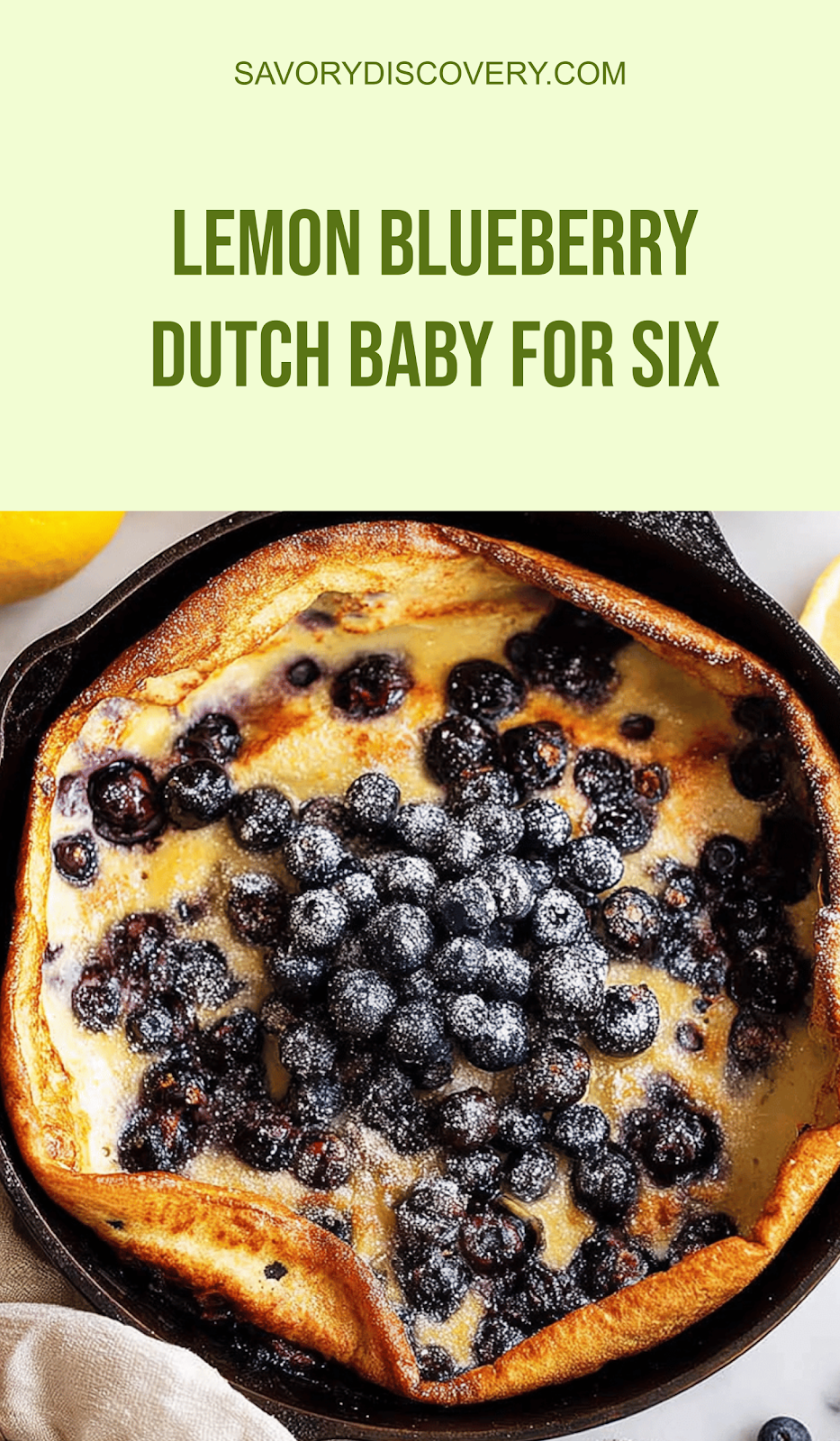 Lemon Blueberry Dutch Baby for Six
