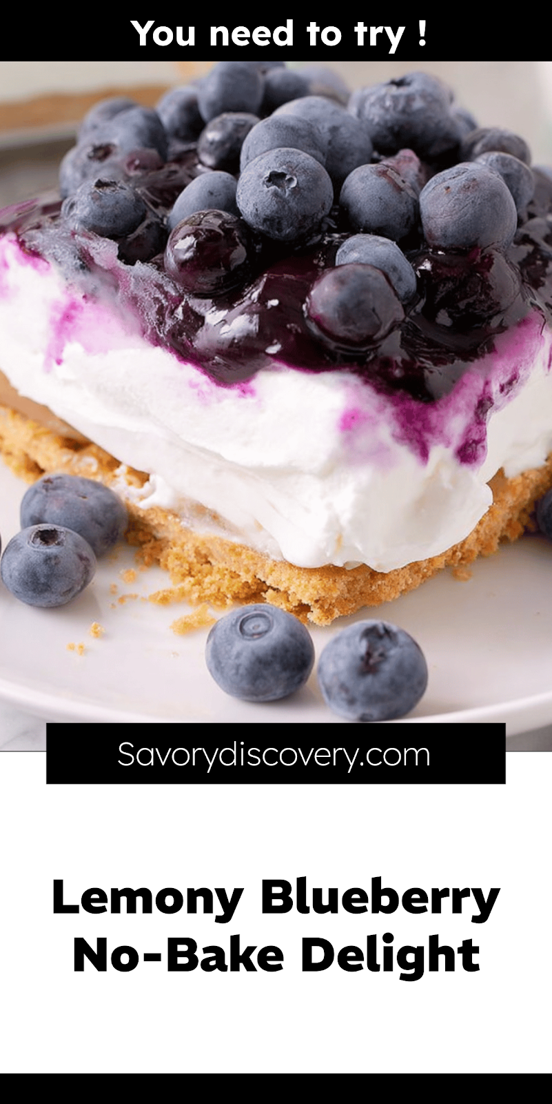 Lemony Blueberry No-Bake Delight