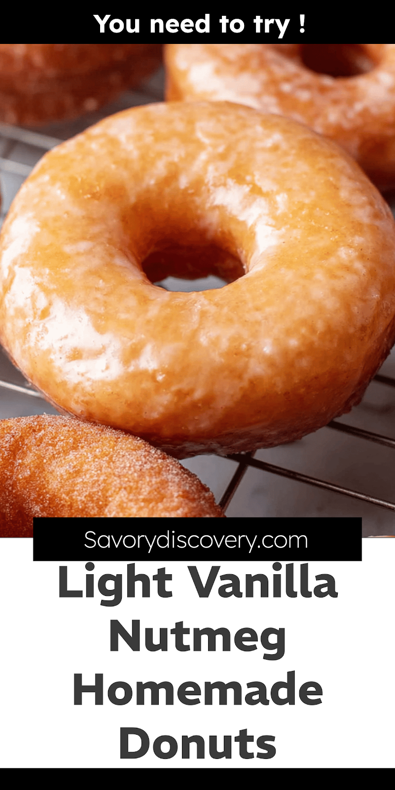 Light Vanilla Nutmeg Homemade Donuts