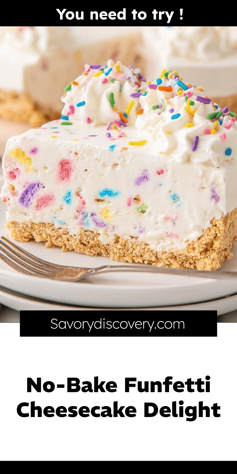 No-Bake Funfetti Cheesecake Delight