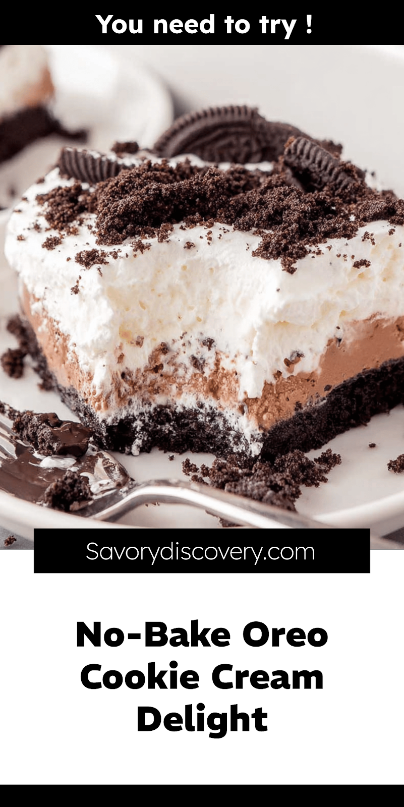 No-Bake Oreo Cookie Cream Delight