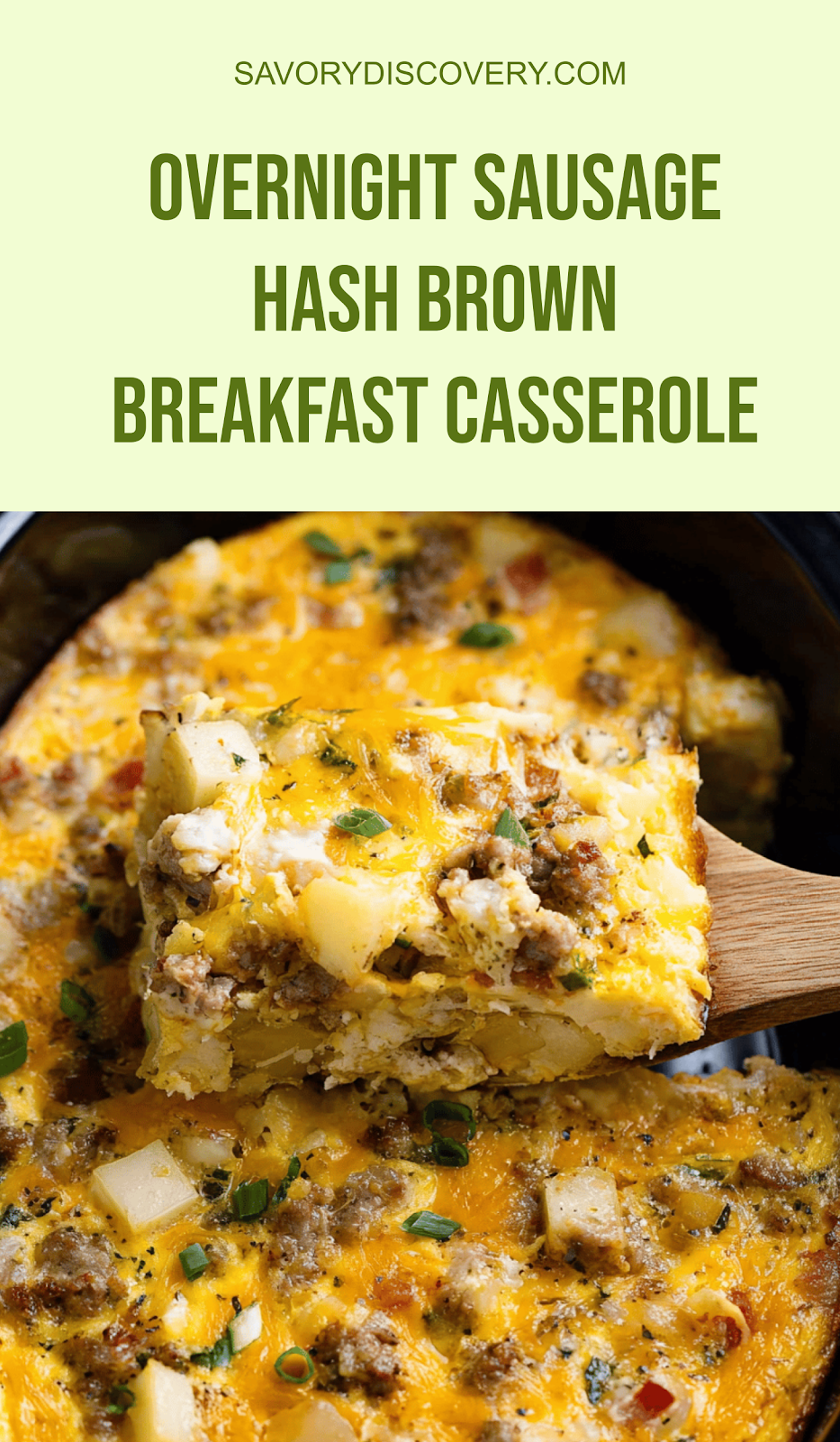 Overnight Sausage Hash Brown Breakfast Casserole