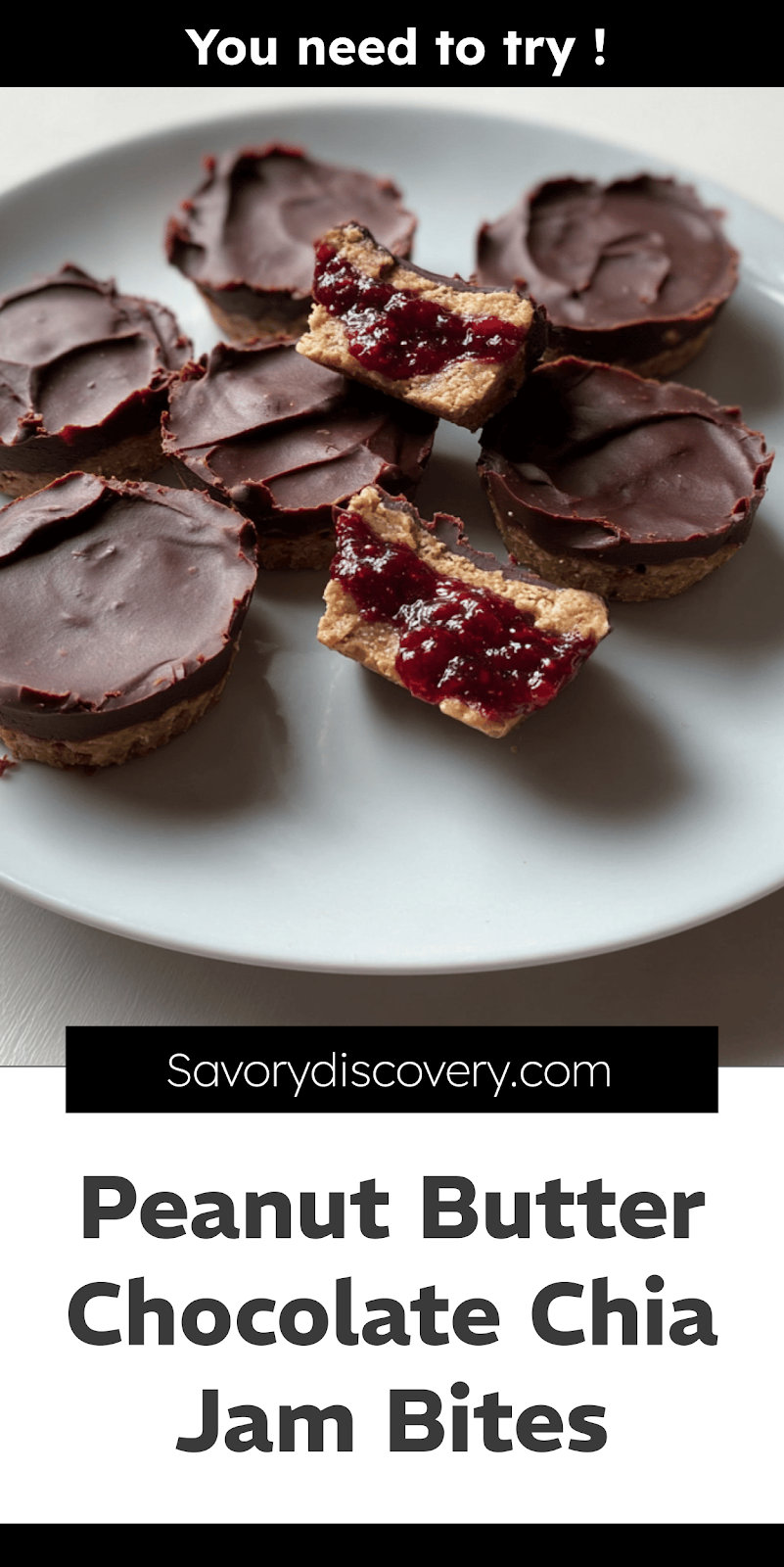 Peanut Butter Chocolate Chia Jam Bites