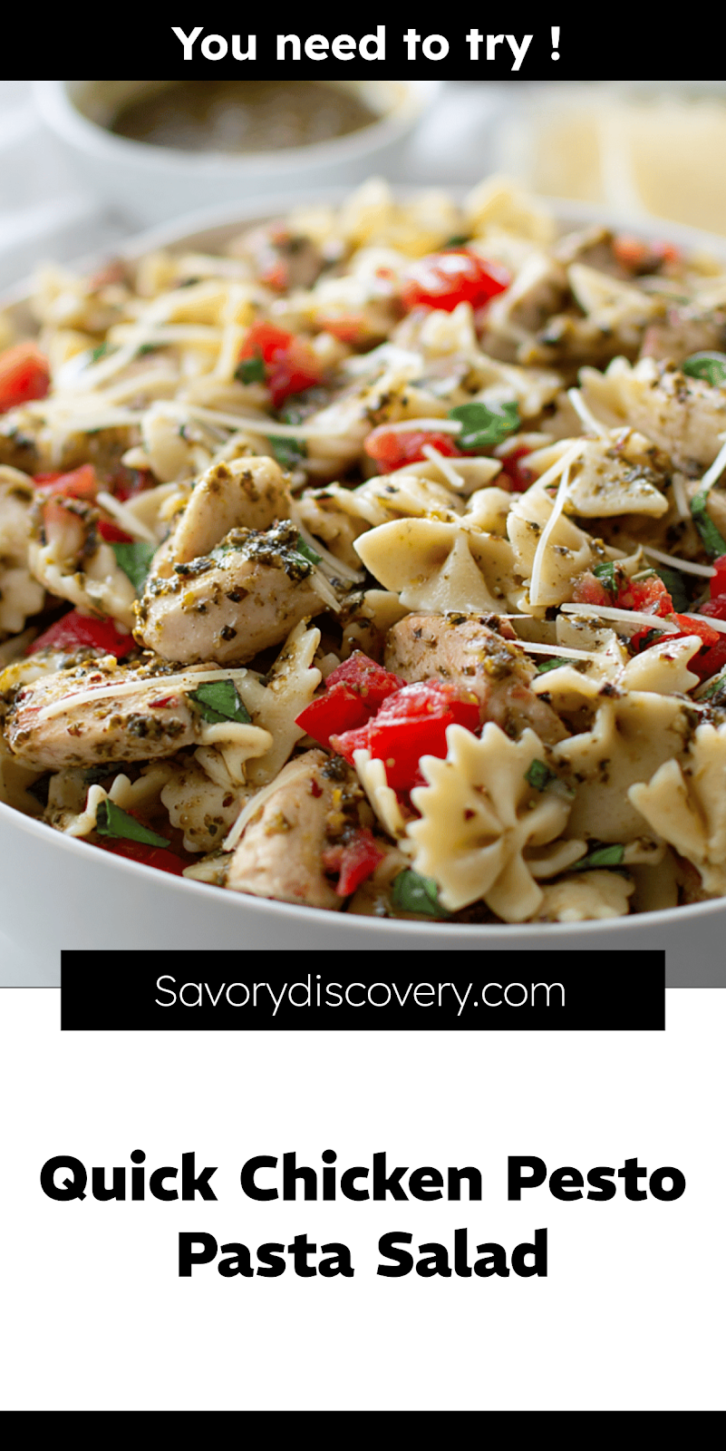 Quick Chicken Pesto Pasta Salad