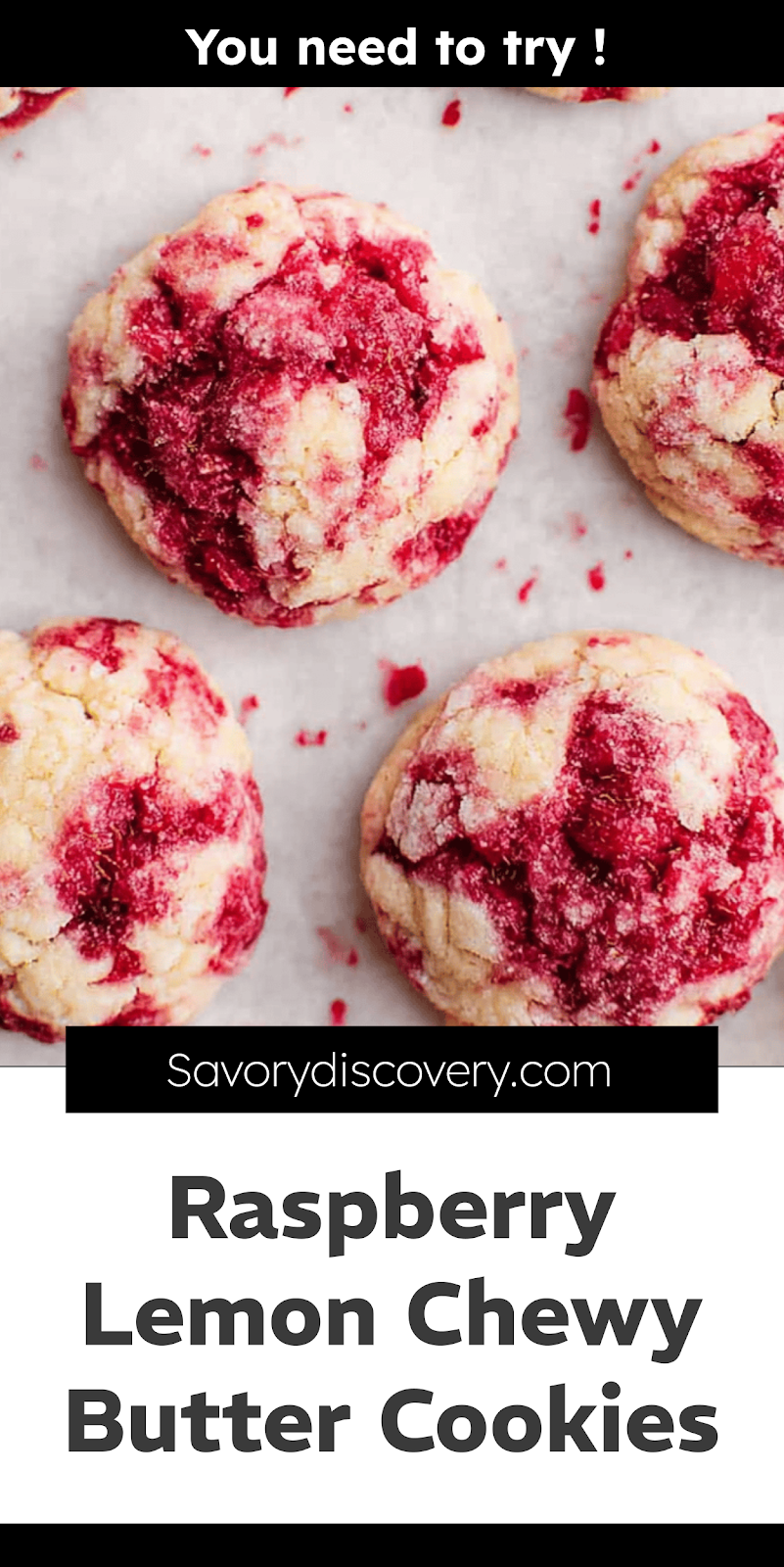 Raspberry Lemon Chewy Butter Cookies
