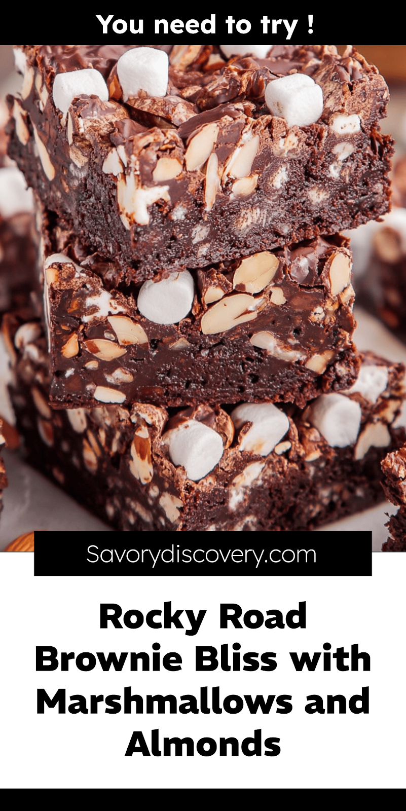 Rocky Road Brownie Bliss with Marshmallows and Almonds