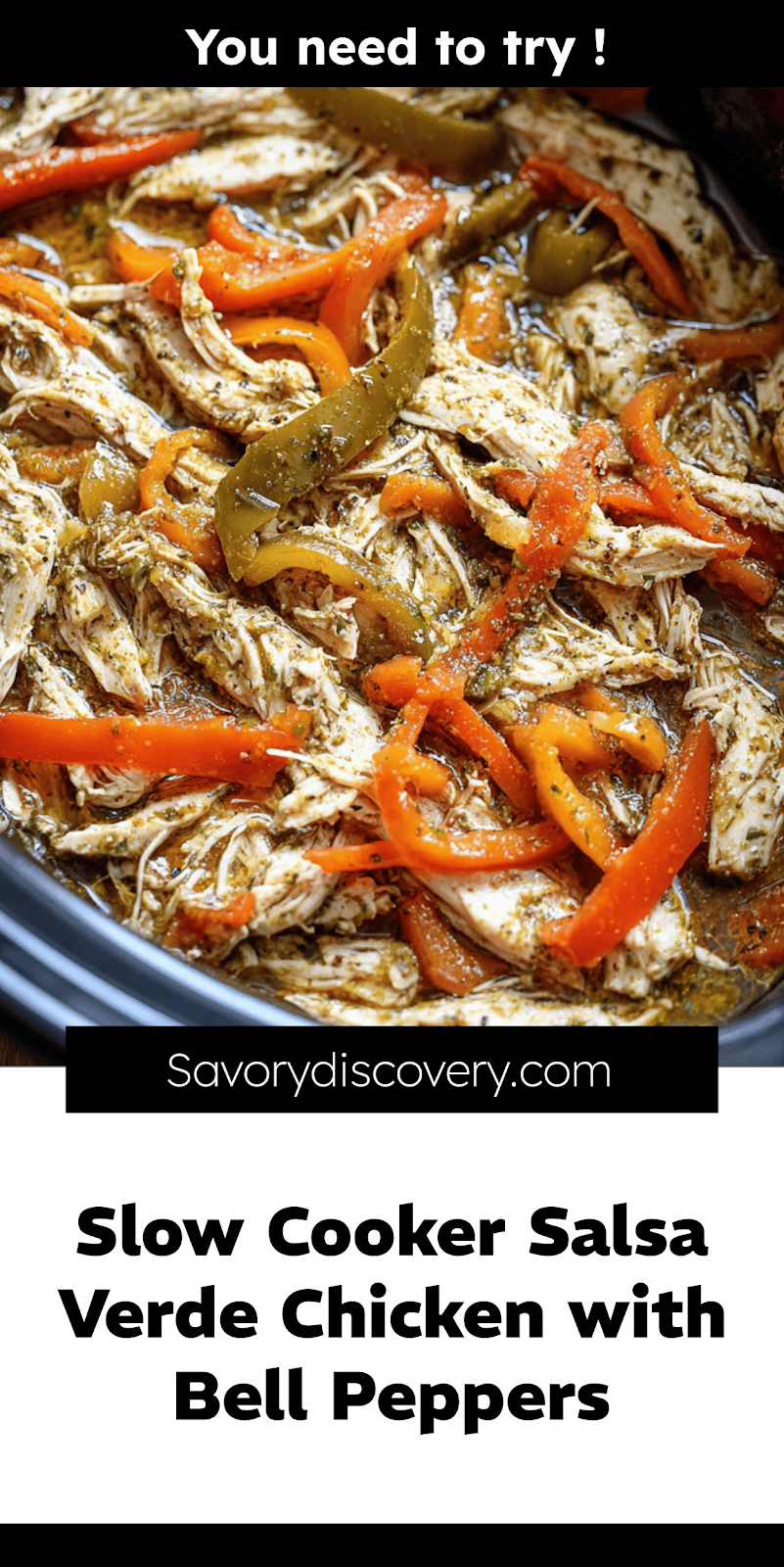 Slow Cooker Salsa Verde Chicken with Bell Peppers