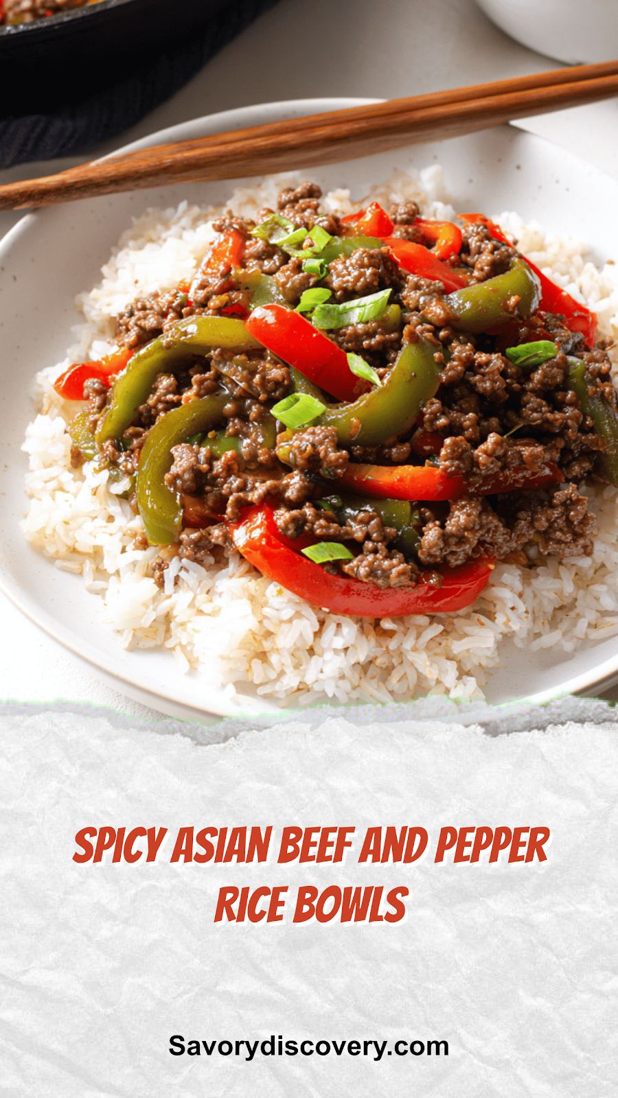 Spicy Asian Beef and Pepper Rice Bowls