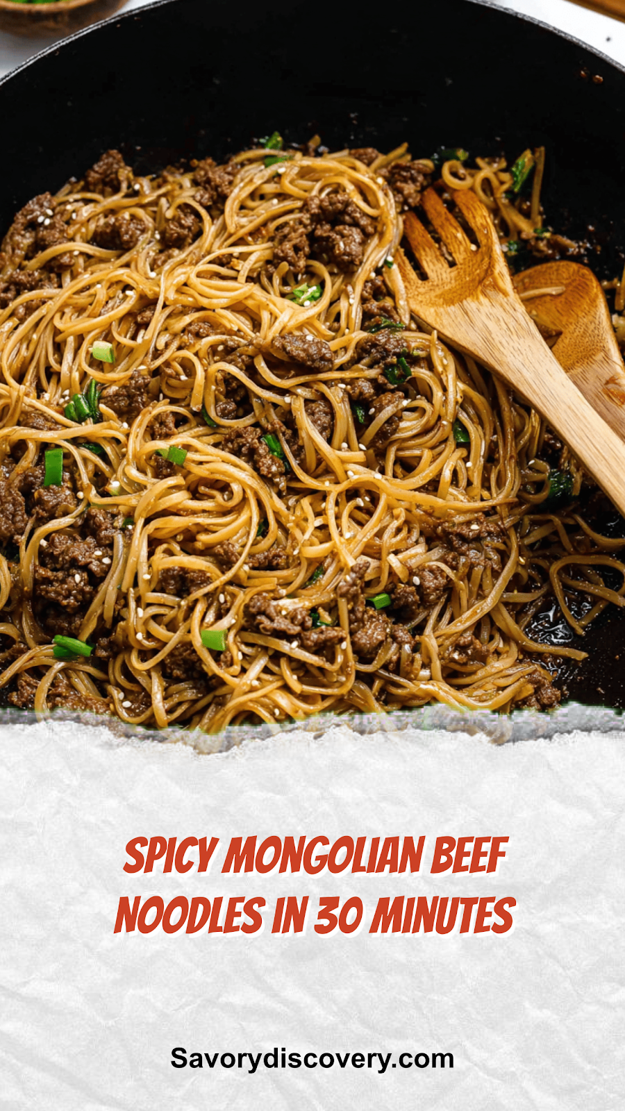 Spicy Mongolian Beef Noodles in 30 Minutes