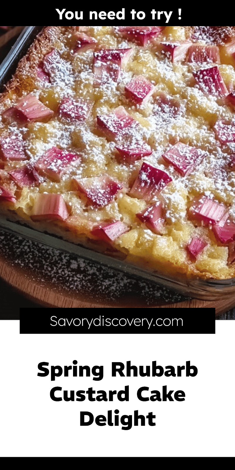 Spring Rhubarb Custard Cake Delight