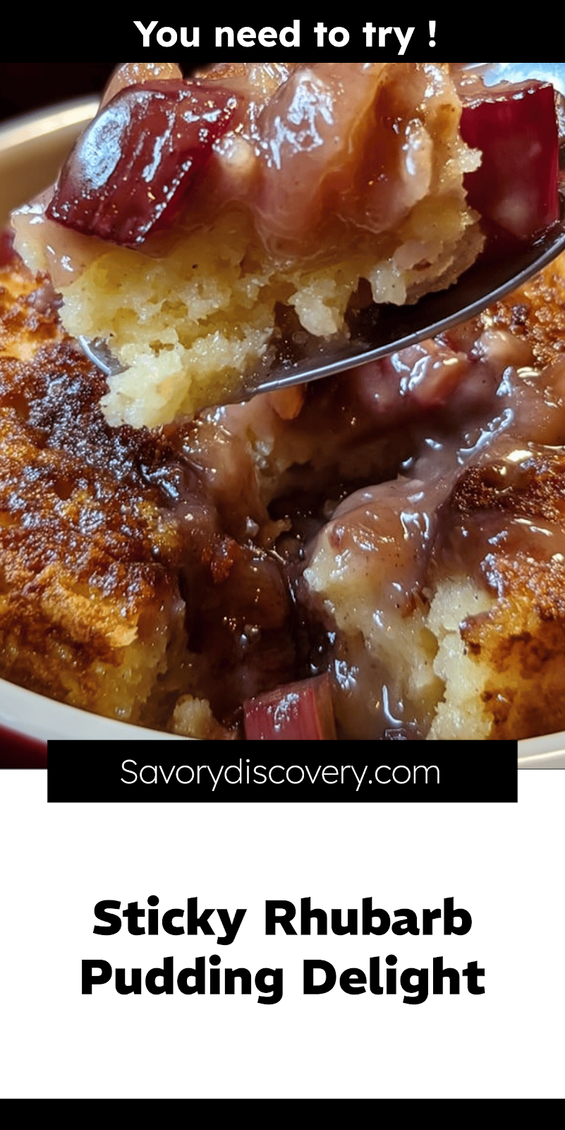 Sticky Rhubarb Pudding Delight